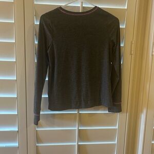Lands' End Charcoal Top with Purple Stitching